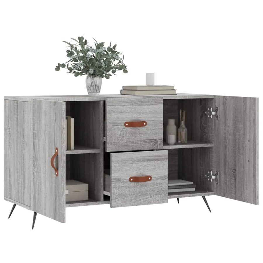 Buffet sonoma gris 100x36x60 cm bois d'ingénierie - 4
