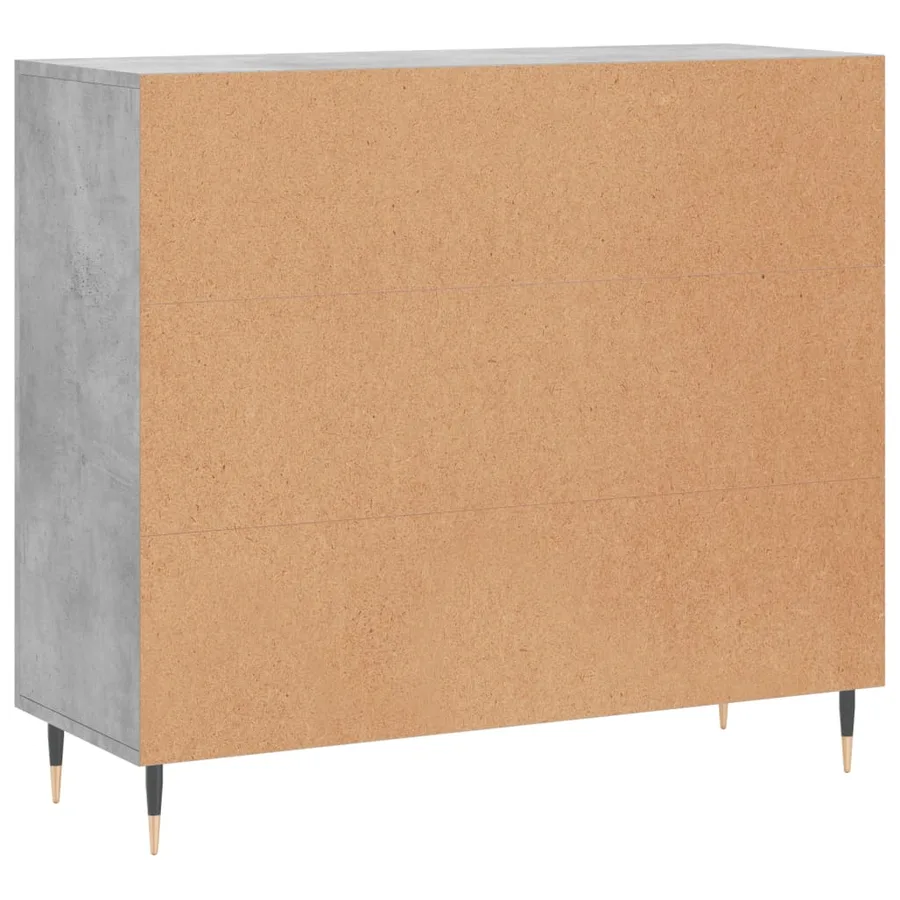 Buffet gris béton 90x34x80 cm bois d'ingénierie - 8