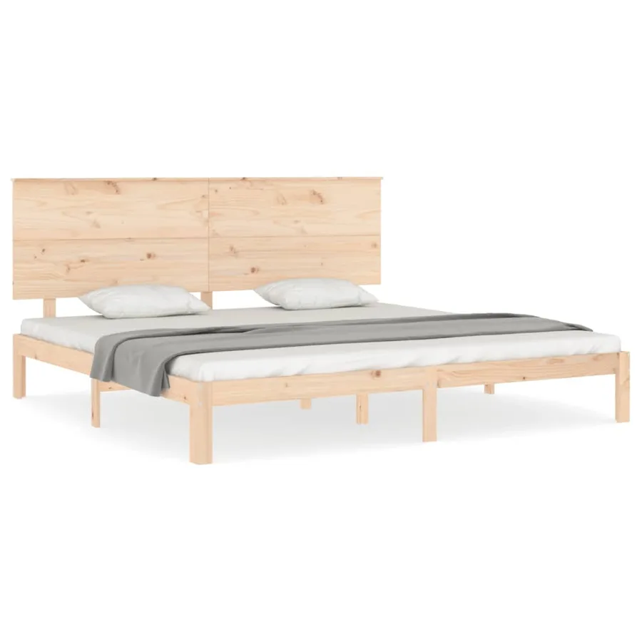 Cadre de lit sans matelas 200x200 cm bois massif de pin - 2