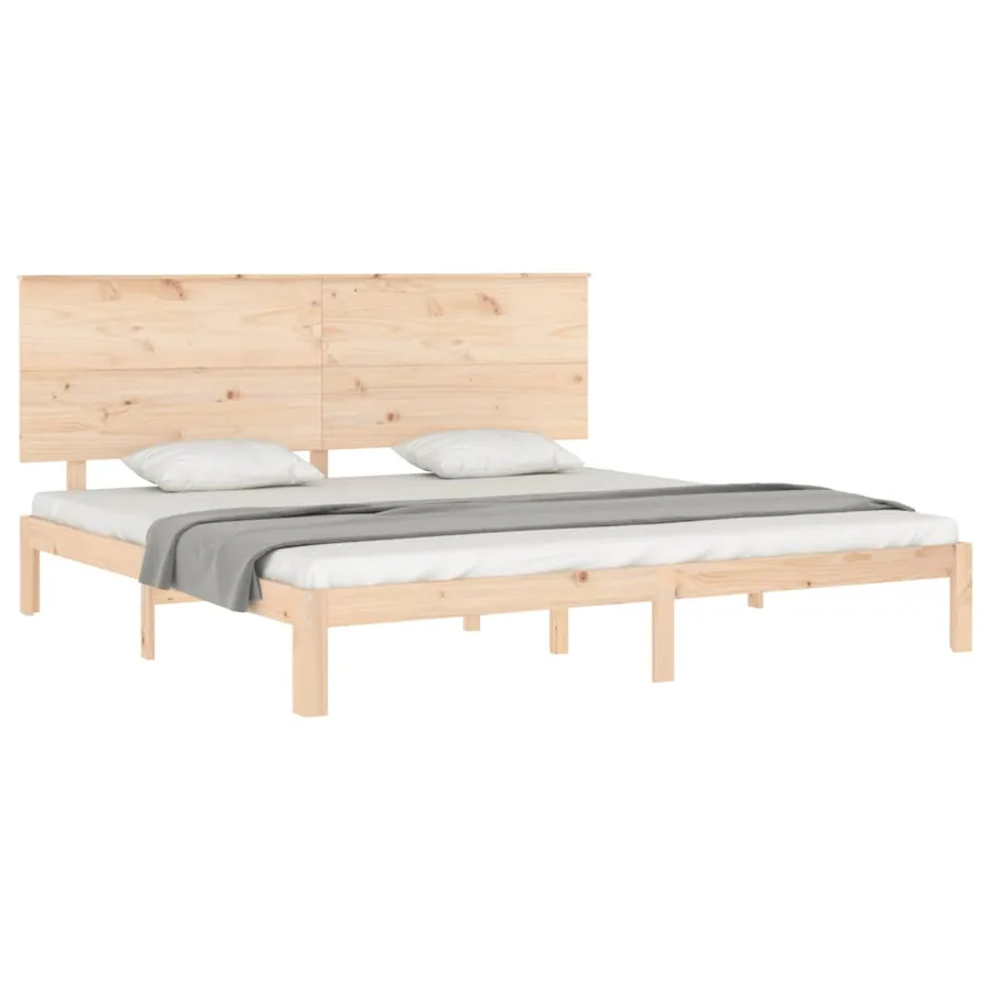 Cadre de lit sans matelas 200x200 cm bois massif de pin - 4