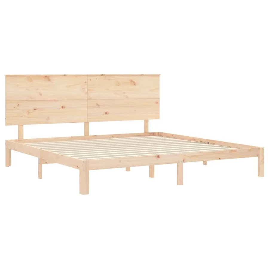 Cadre de lit sans matelas 200x200 cm bois massif de pin - 5