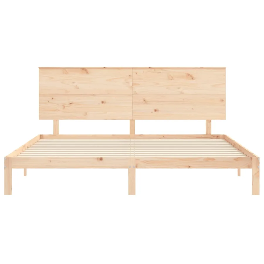 Cadre de lit sans matelas 200x200 cm bois massif de pin - 6