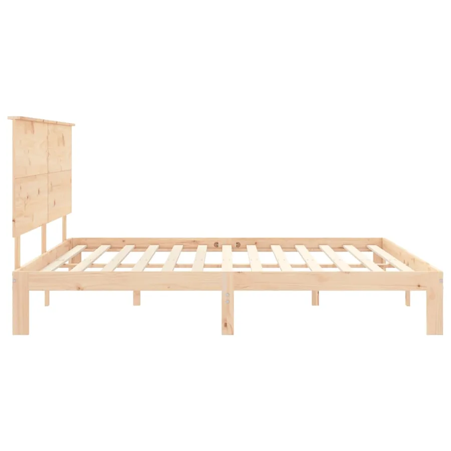 Cadre de lit sans matelas 200x200 cm bois massif de pin - 7