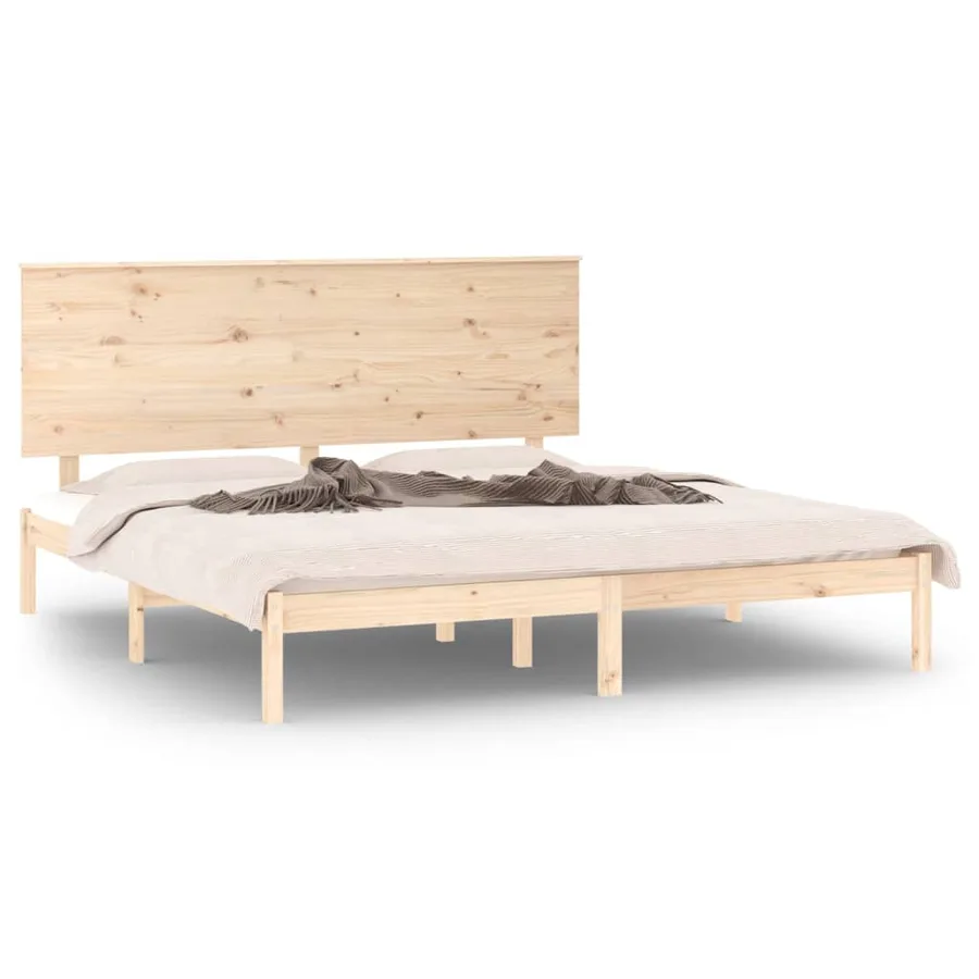 Cadre de lit sans matelas 200x200 cm bois massif de pin - 2