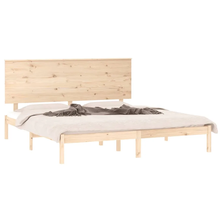 Cadre de lit sans matelas 200x200 cm bois massif de pin - 3