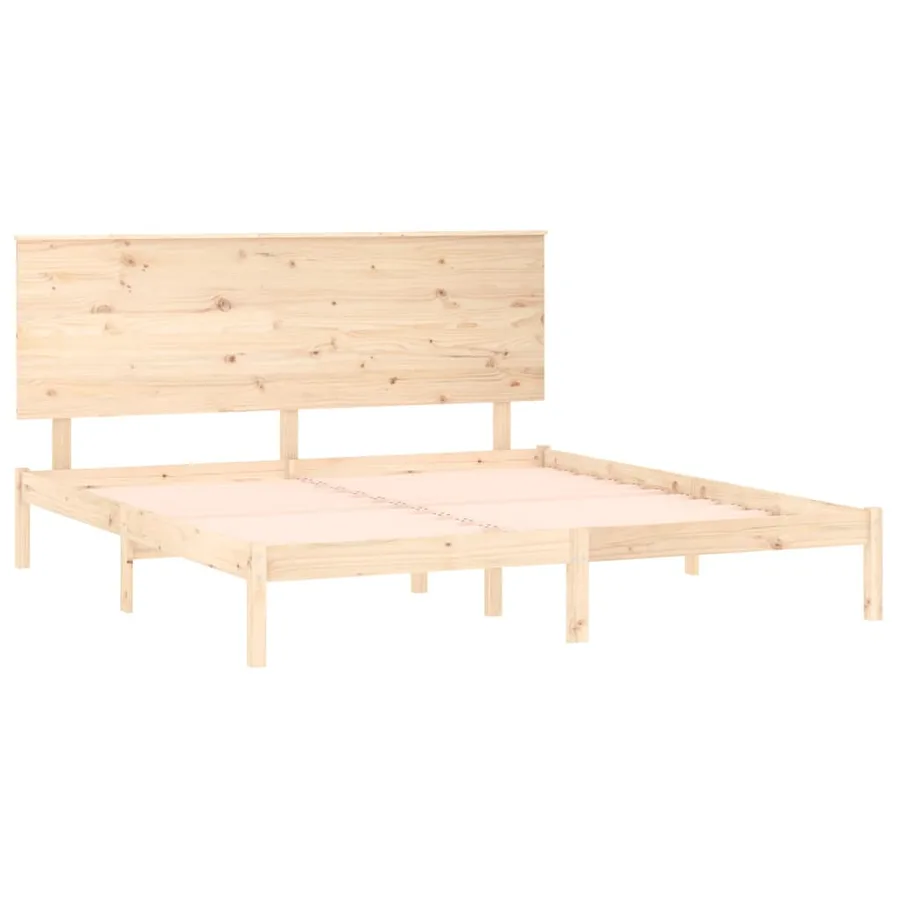 Cadre de lit sans matelas 200x200 cm bois massif de pin - 4