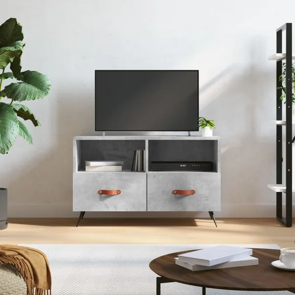Meuble TV Gris béton 80x36x50 cm Bois d'ingénierie
