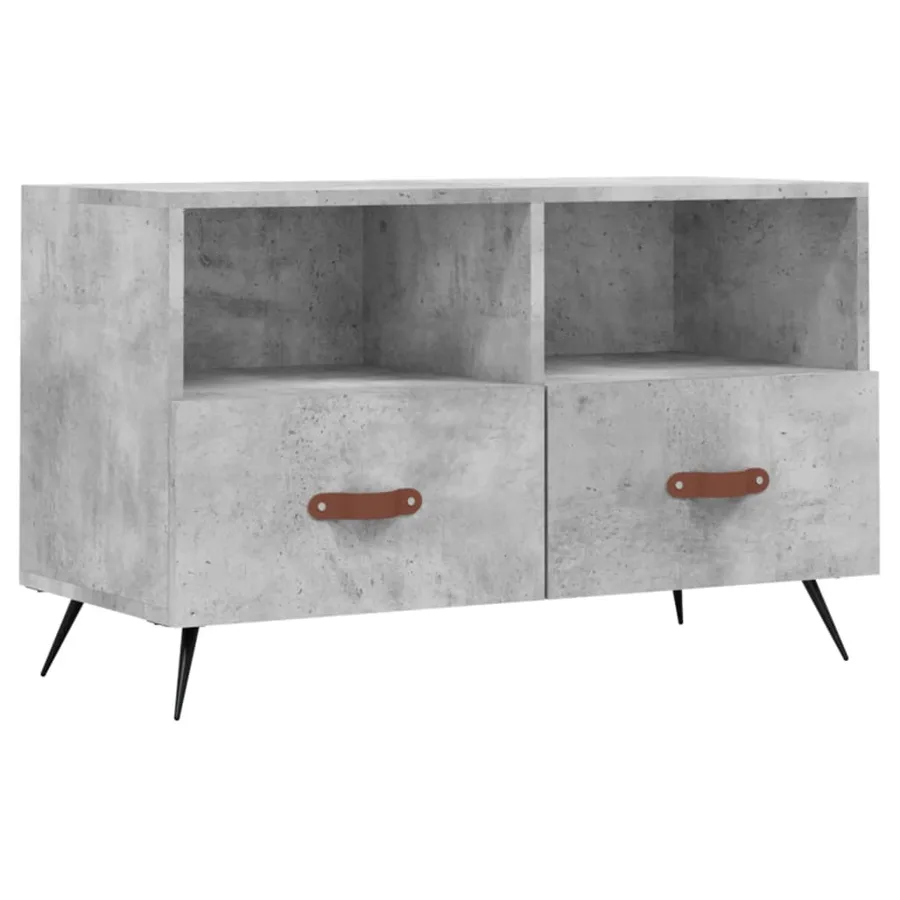 Meuble TV Gris béton 80x36x50 cm Bois d'ingénierie - 2