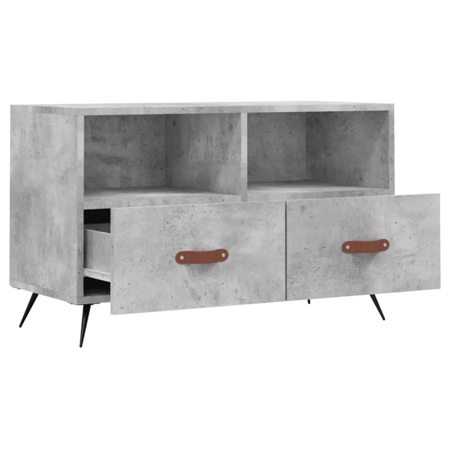 Meuble TV Gris béton 80x36x50 cm Bois d'ingénierie - 6