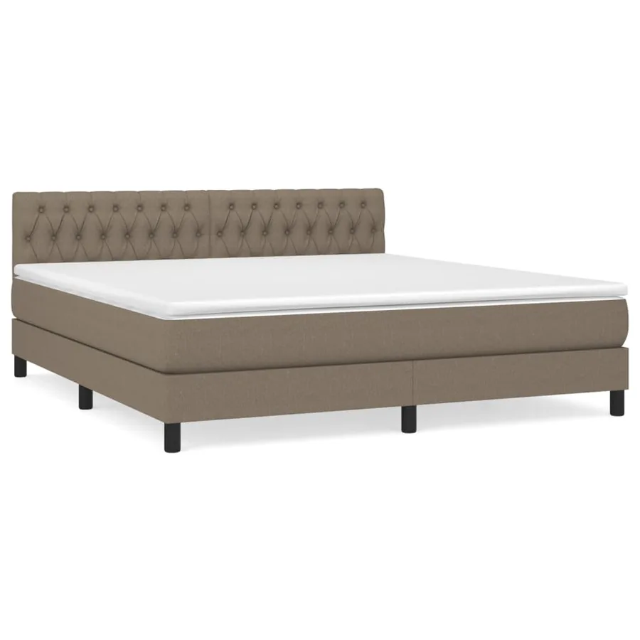 Sommier à lattes de lit avec matelas Taupe 180x200 cm Tissu - 2