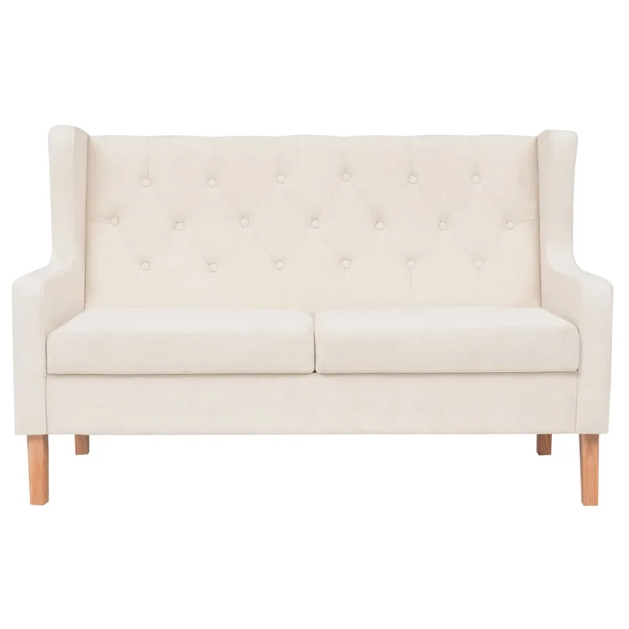 Ensemble de canapés 2 pcs tissu blanc crème - 6