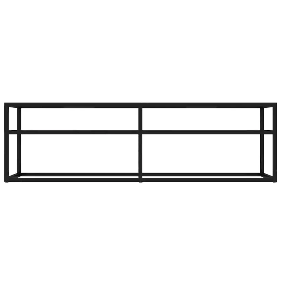Meuble TV Noir 140x40x40,5 cm Verre trempé - 3