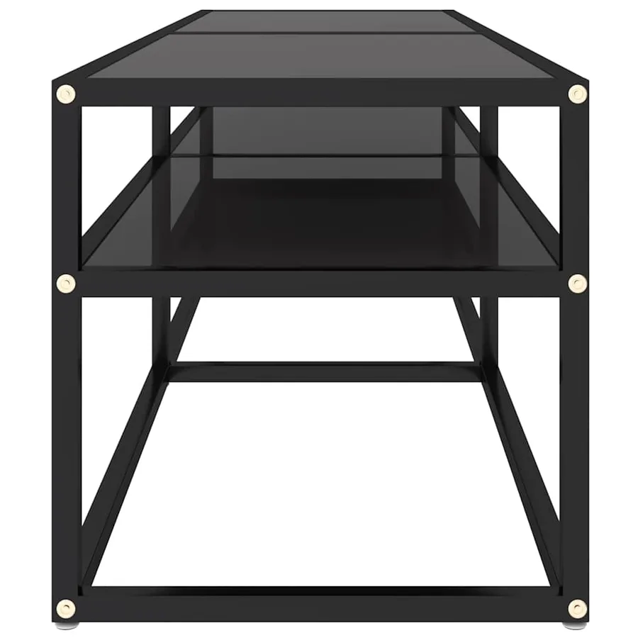 Meuble TV Noir 140x40x40,5 cm Verre trempé - 4