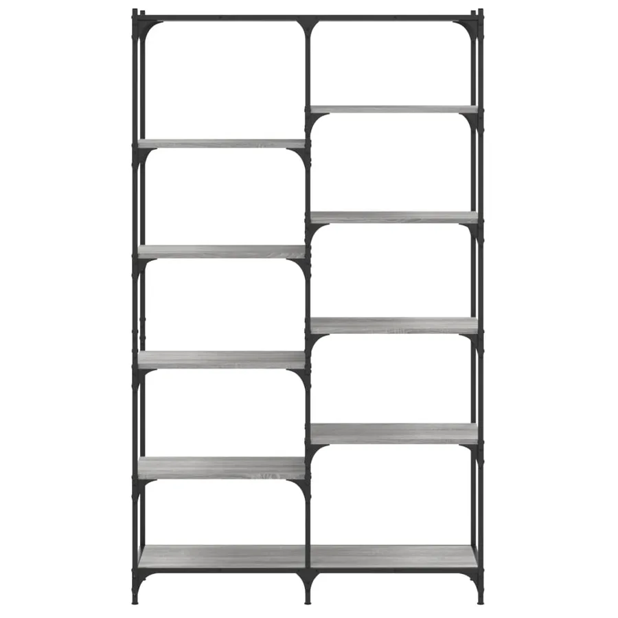 Bibliothèque sonoma gris 100x32x170 cm bois d'ingénierie et fer - 4