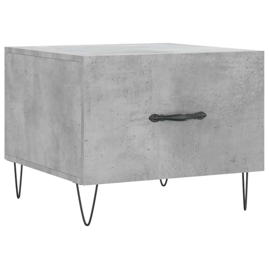 Table basse gris béton 50x50x40 cm bois d'ingénierie - 2