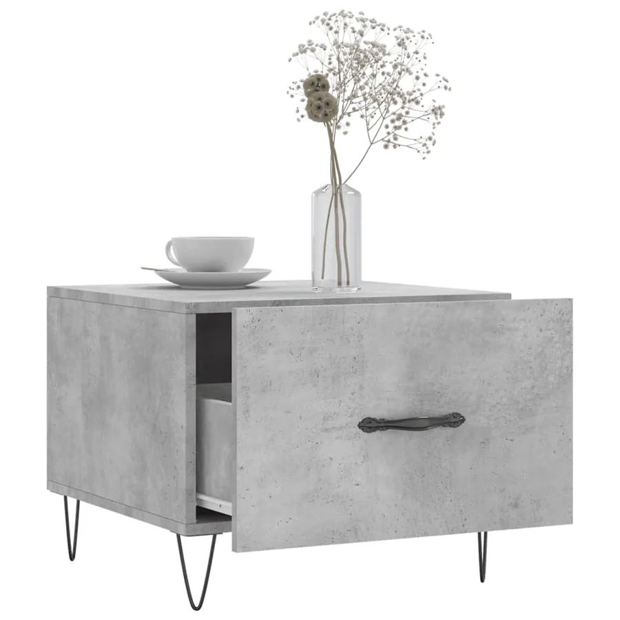 Table basse gris béton 50x50x40 cm bois d'ingénierie - 4