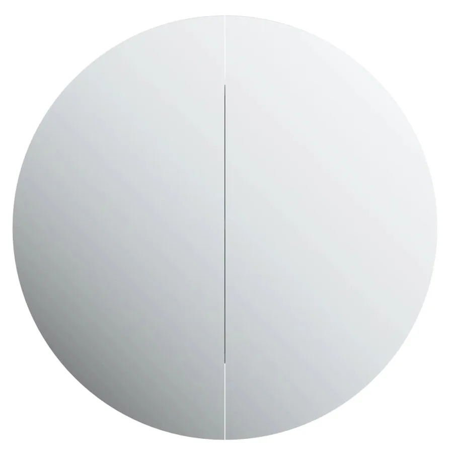 Armoire de salle de bain miroir rond et LED Gris 47x47x17,5 cm - 6