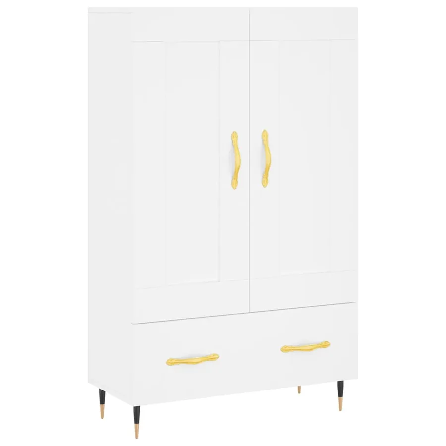 Buffet haut blanc 69,5x31x115 cm bois d'ingénierie - 2