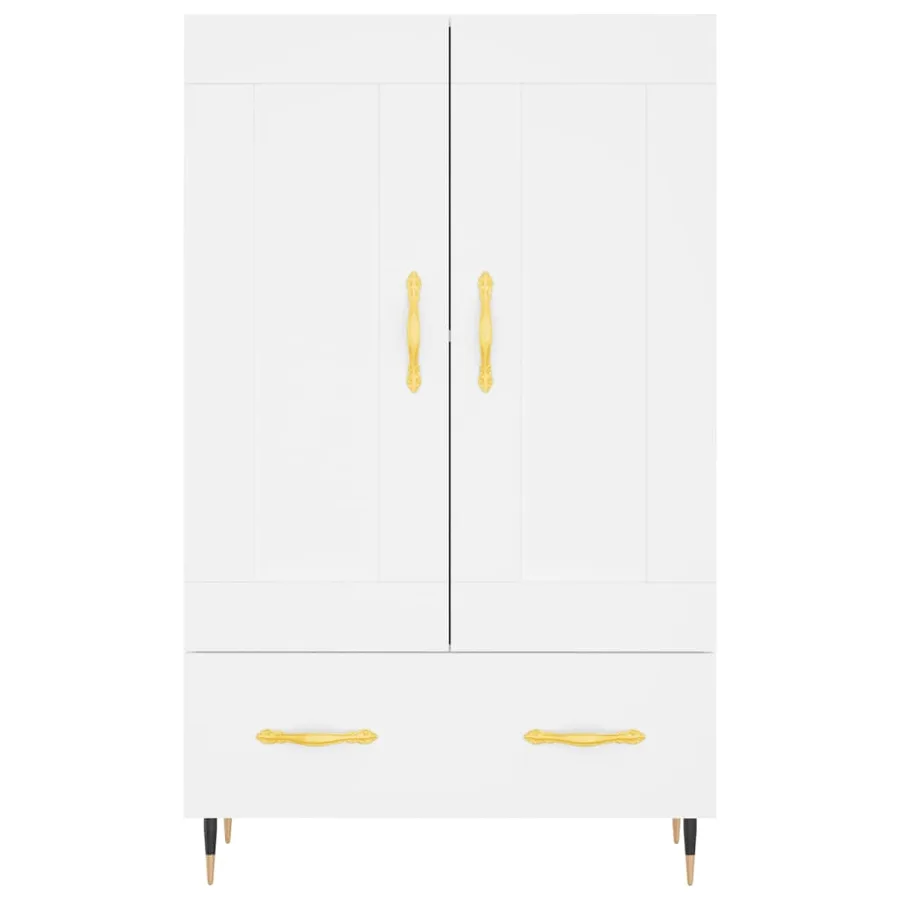 Buffet haut blanc 69,5x31x115 cm bois d'ingénierie - 5