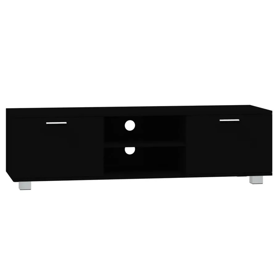 Meuble TV Noir 140x40,5x35 cm Bois d'ingénierie - 2