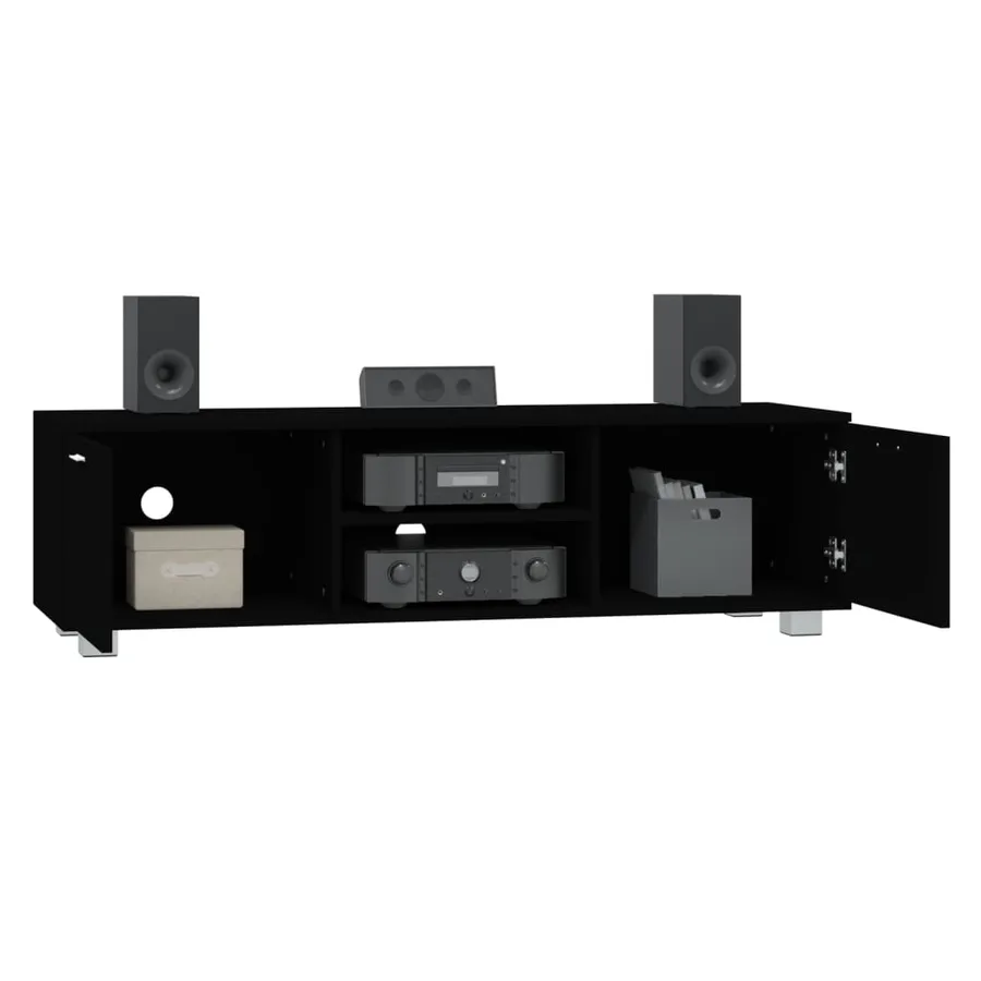 Meuble TV Noir 140x40,5x35 cm Bois d'ingénierie - 3