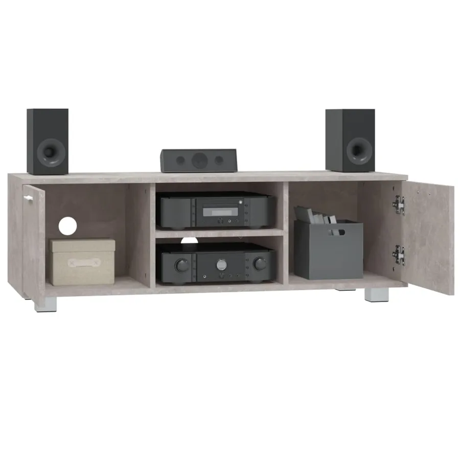 Meuble TV Gris béton 120x40,5x35 cm Bois d'ingénierie - 3