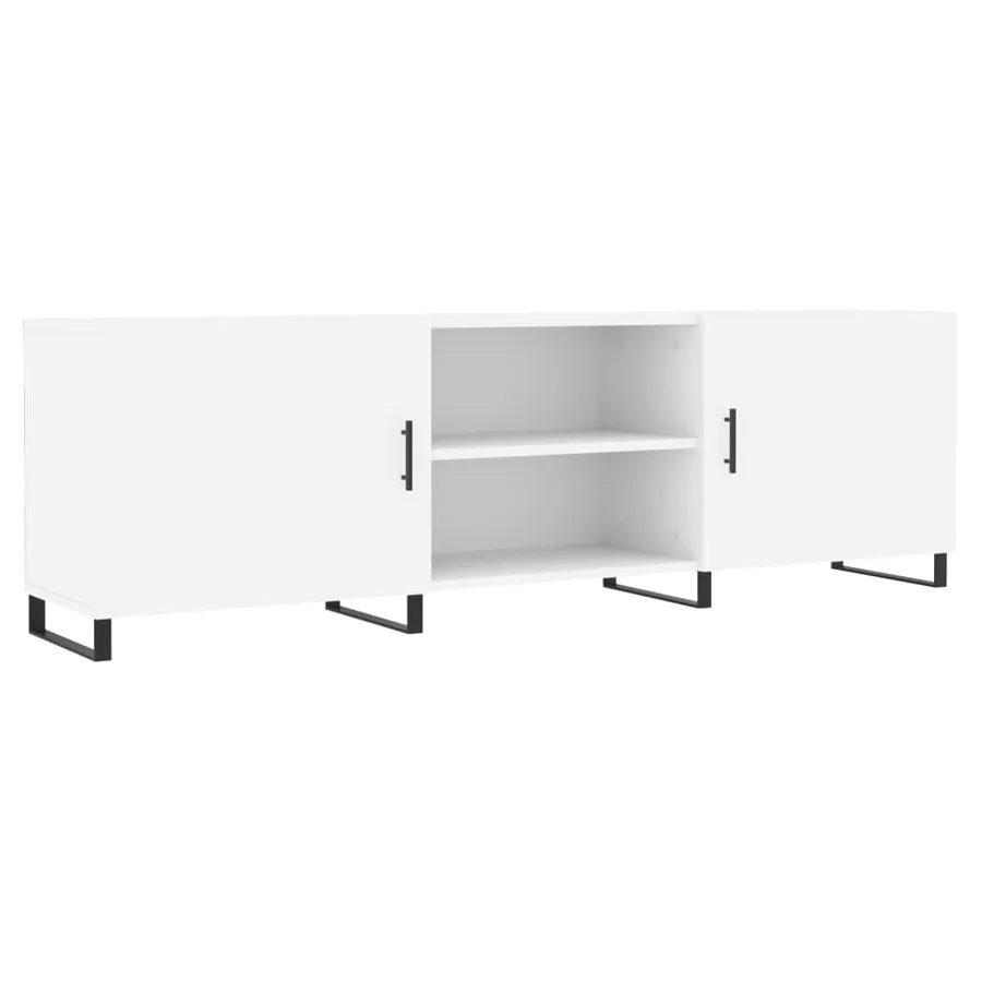 Meuble TV blanc 150x30x50 cm bois d'ingénierie - 2