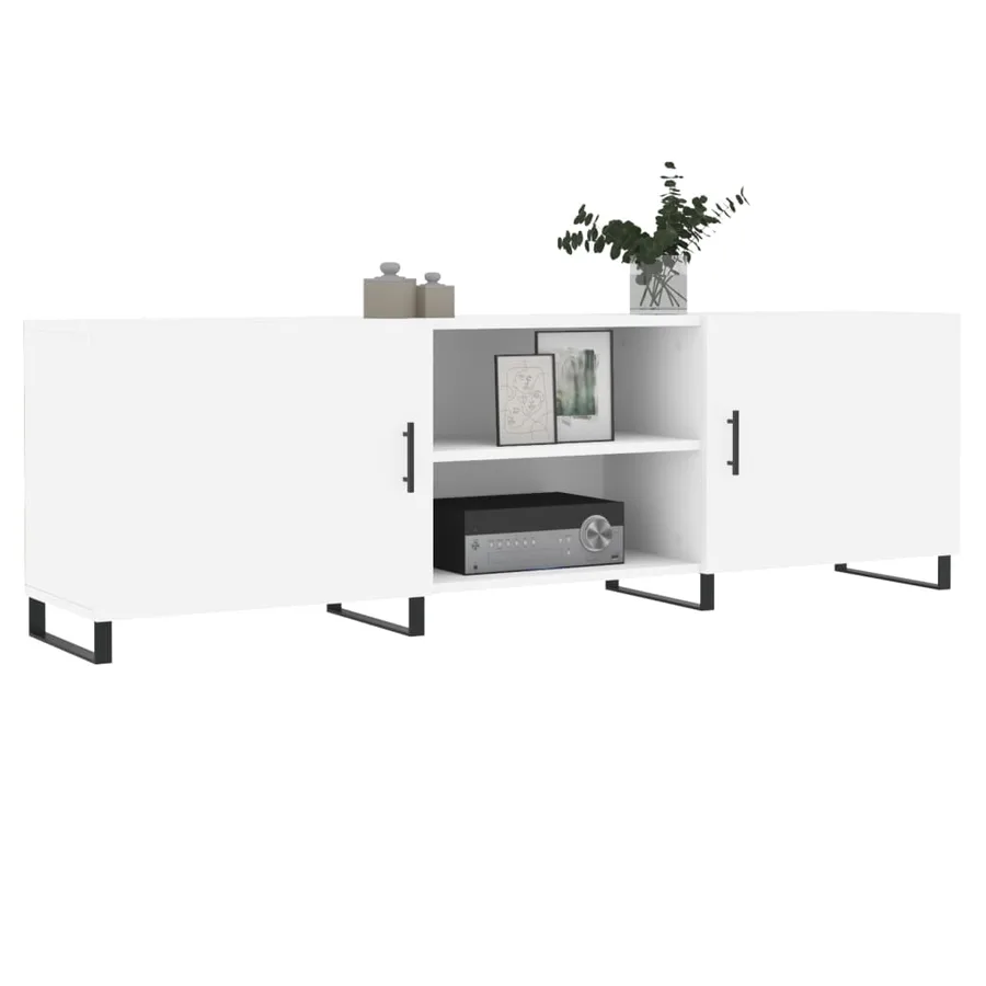 Meuble TV blanc 150x30x50 cm bois d'ingénierie - 3