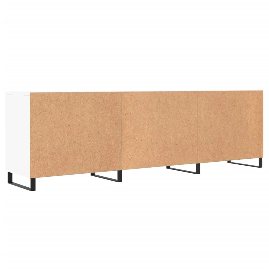 Meuble TV blanc 150x30x50 cm bois d'ingénierie - 8