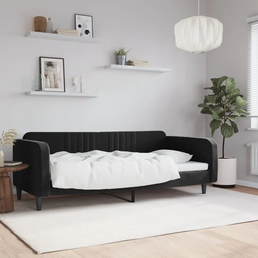 Lit de repos sans matelas noir 90x190 cm velours