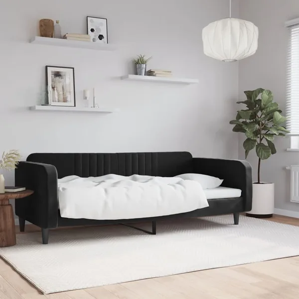 Lit de repos sans matelas noir 90x190 cm velours