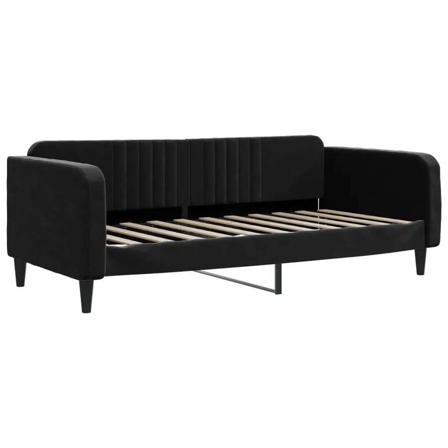 Lit de repos sans matelas noir 90x190 cm velours - 2