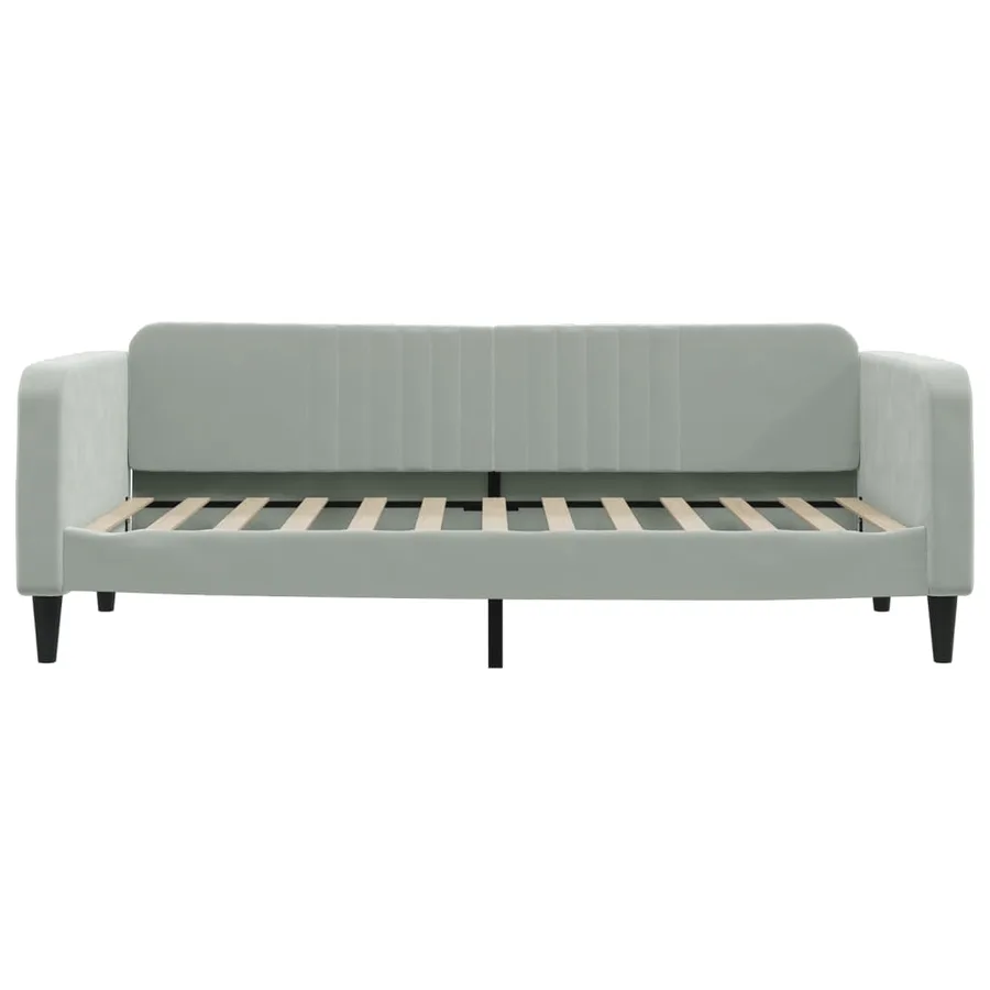 Lit de repos sans matelas gris clair 90x200 cm velours - 3
