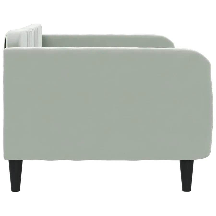 Lit de repos sans matelas gris clair 90x200 cm velours - 4