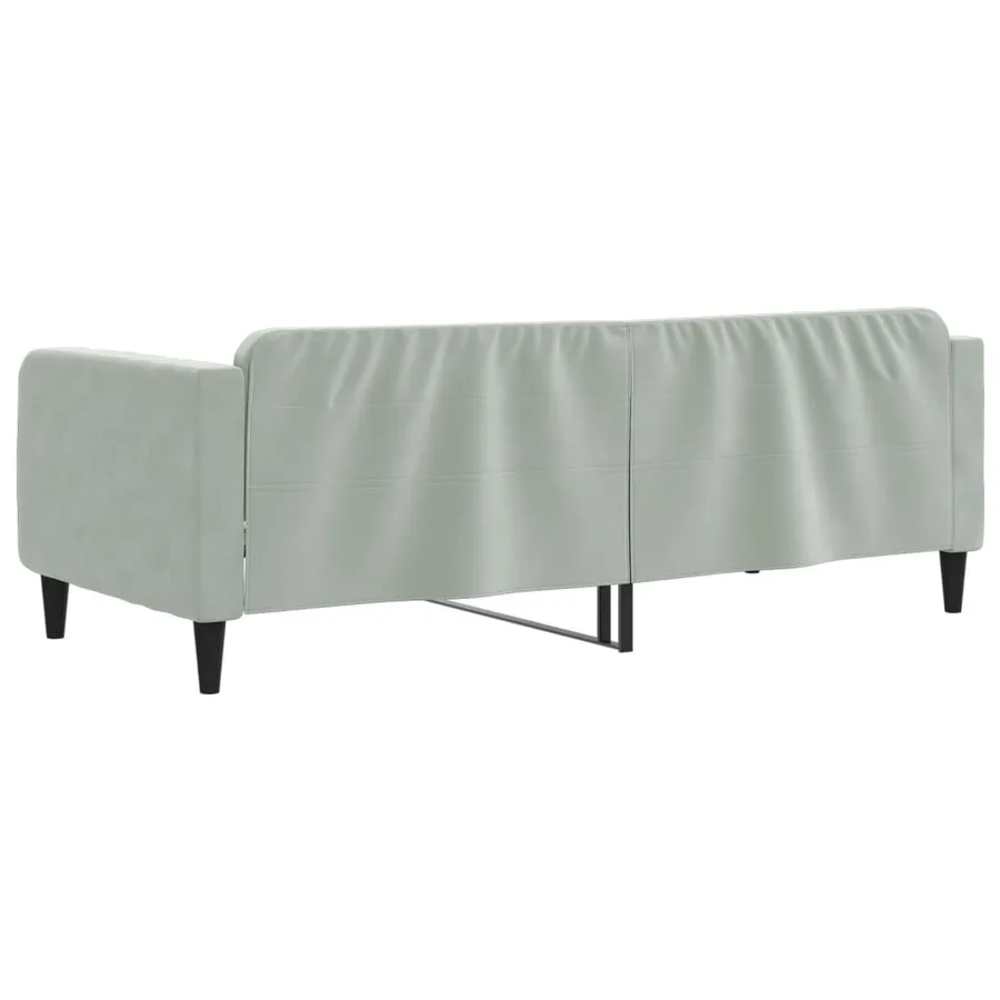 Lit de repos sans matelas gris clair 90x200 cm velours - 5