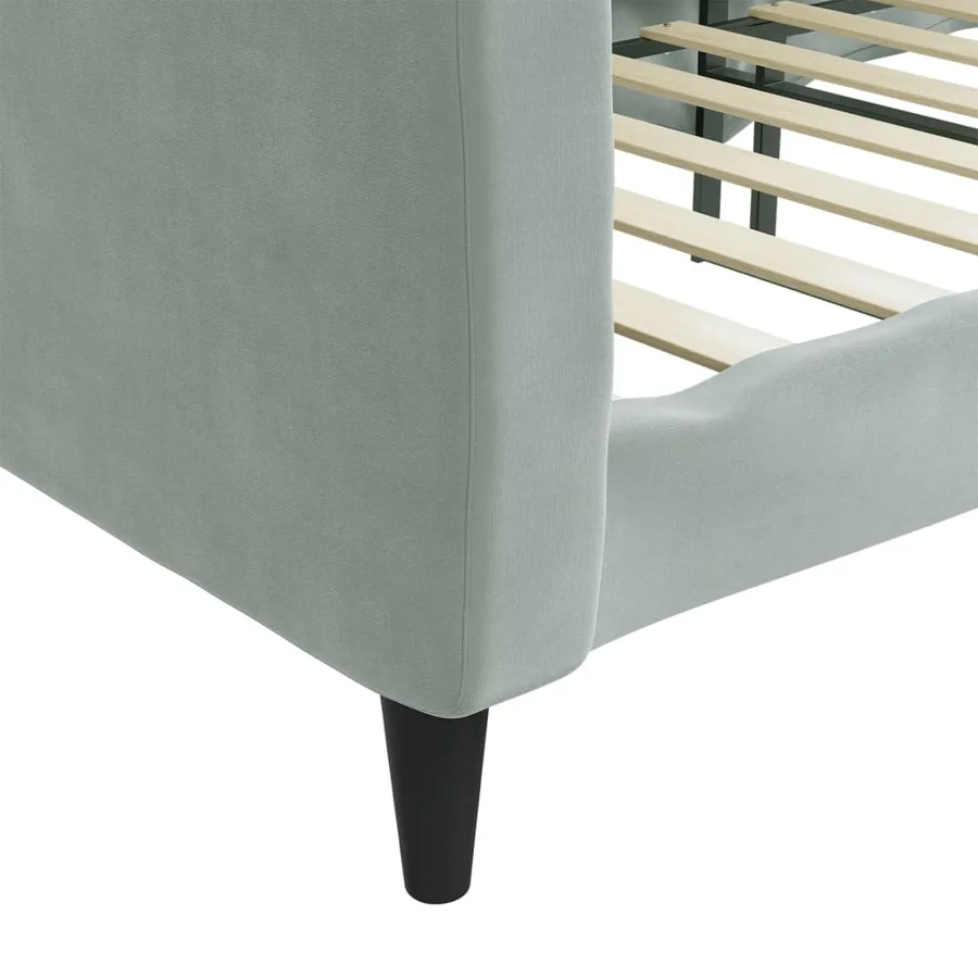 Lit de repos sans matelas gris clair 90x200 cm velours - 6