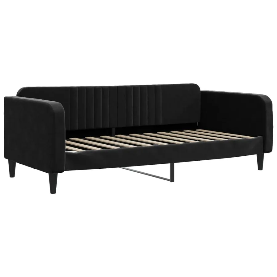 Lit de repos sans matelas noir 90x200 cm velours - 2