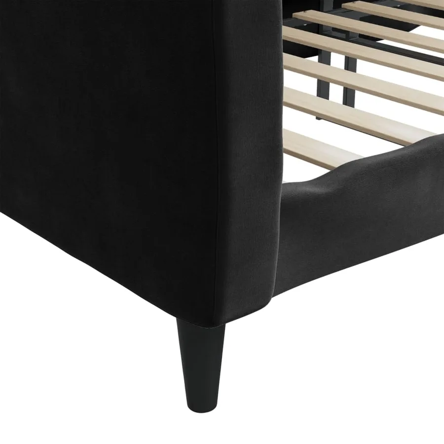 Lit de repos sans matelas noir 90x200 cm velours - 6