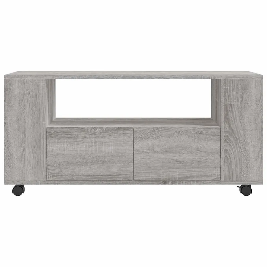 Meuble TV sonoma gris 102x34,5x43 cm bois d'ingénierie - 6