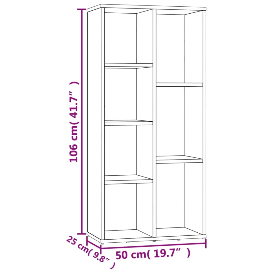 Bibliothèque Gris béton 50x25x106 cm Bois d’ingénierie - 7