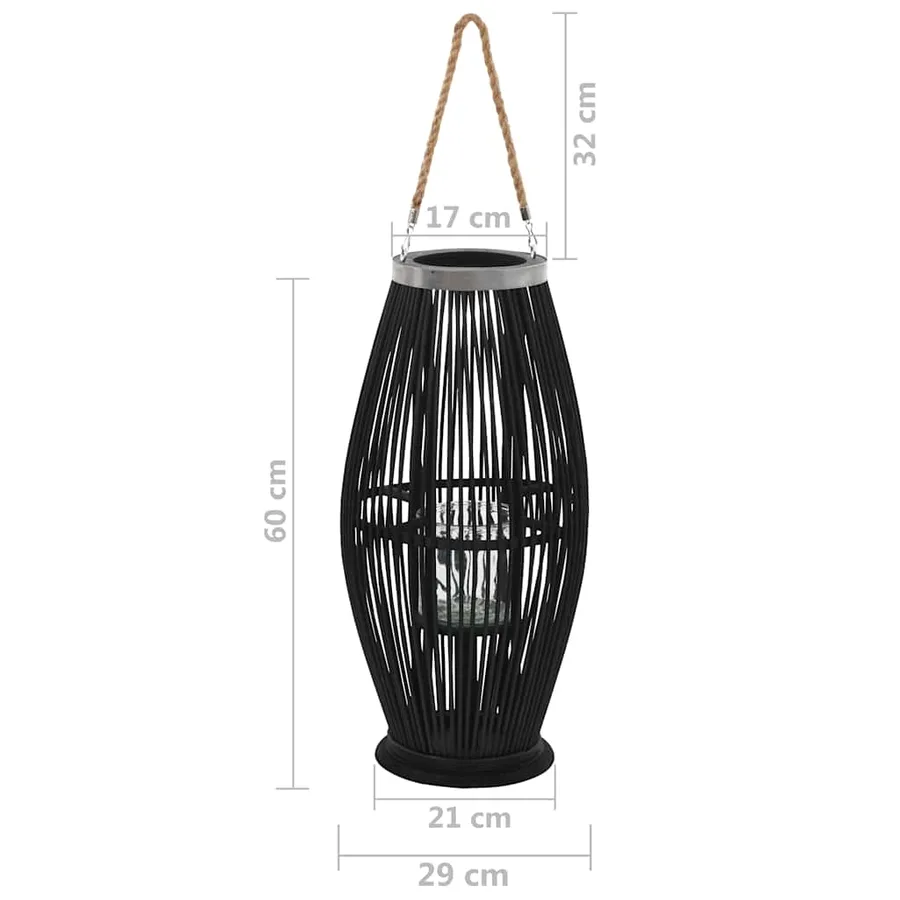 Bougeoir suspendu Bambou Noir 60 cm - 5