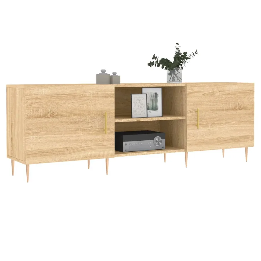 Meuble TV chêne sonoma 150x30x50 cm bois d'ingénierie - 3