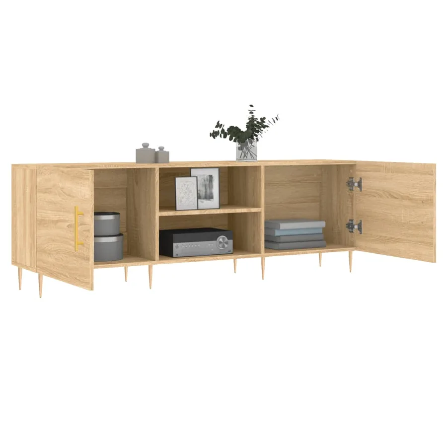 Meuble TV chêne sonoma 150x30x50 cm bois d'ingénierie - 4