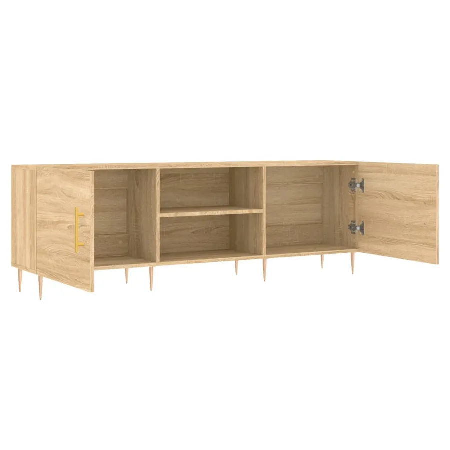 Meuble TV chêne sonoma 150x30x50 cm bois d'ingénierie - 6