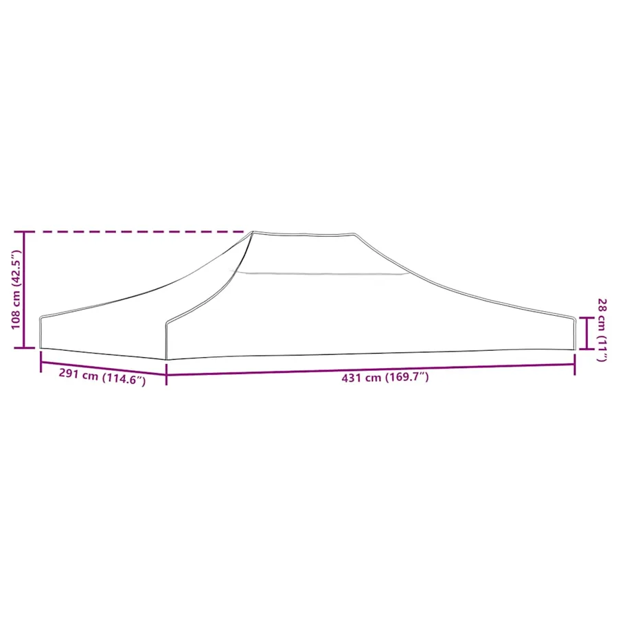 Toit de tente de réception 4,5x3 m Vert 270 g/m² - 7