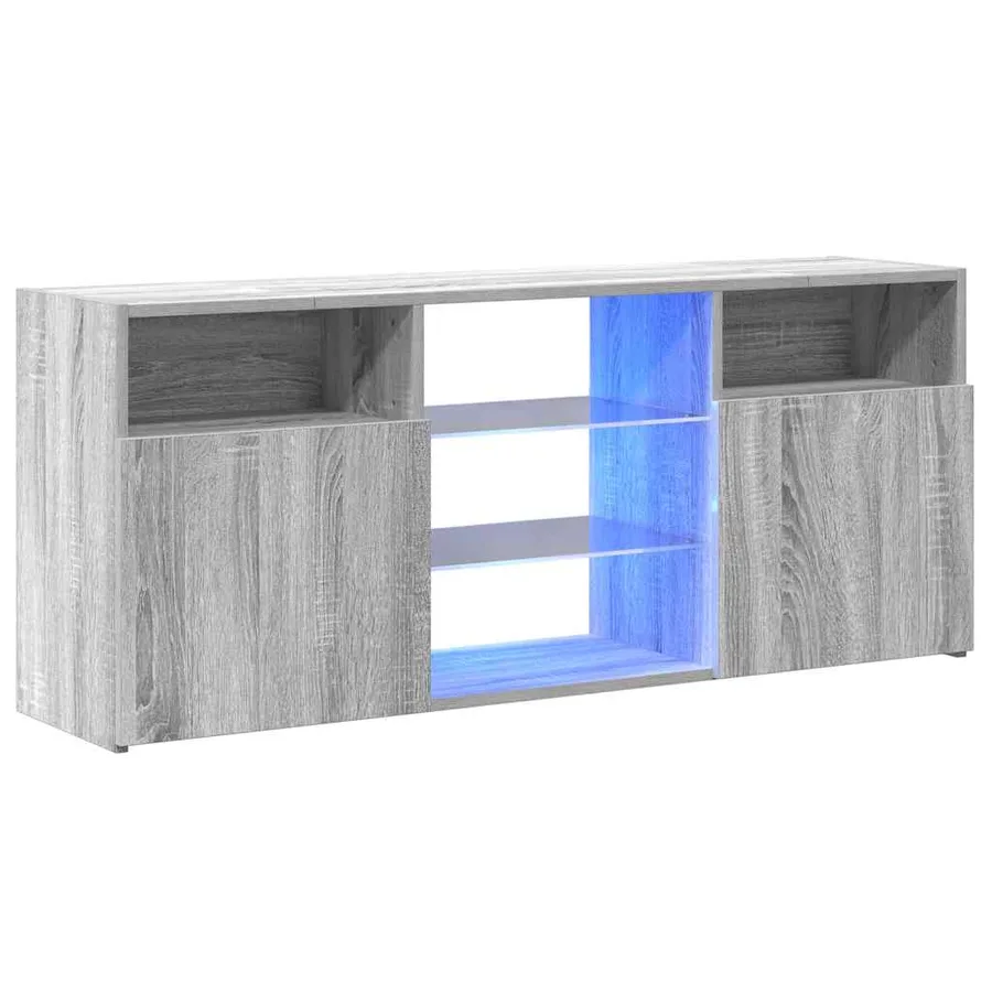 Meuble TV avec lumières LED Sonoma gris 120x30x50 cm - 3