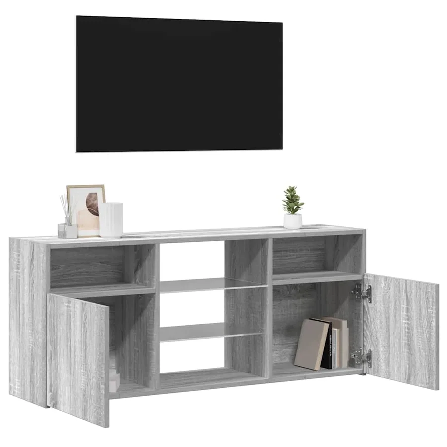 Meuble TV avec lumières LED Sonoma gris 120x30x50 cm - 5