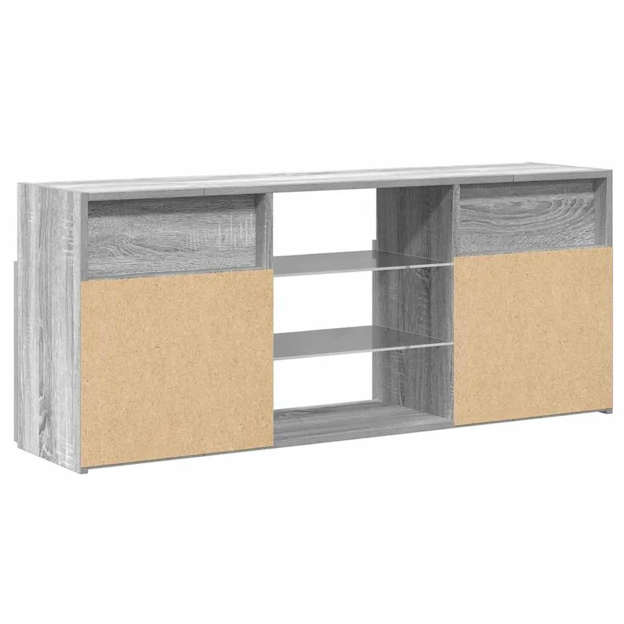 Meuble TV avec lumières LED Sonoma gris 120x30x50 cm - 9