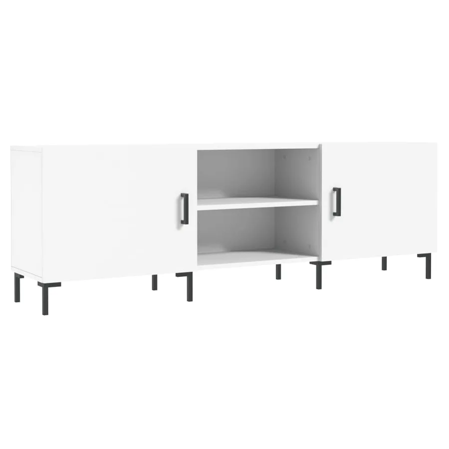 Meuble TV blanc 150x30x50 cm bois d'ingénierie - 2