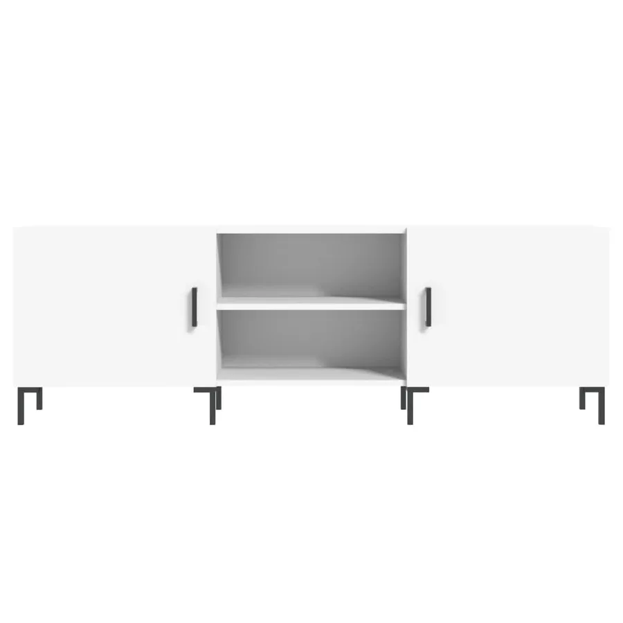 Meuble TV blanc 150x30x50 cm bois d'ingénierie - 5
